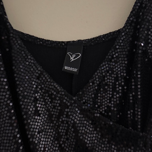 Windsor Black Asymmetrical Sequin Dress - Picture 2 of 2